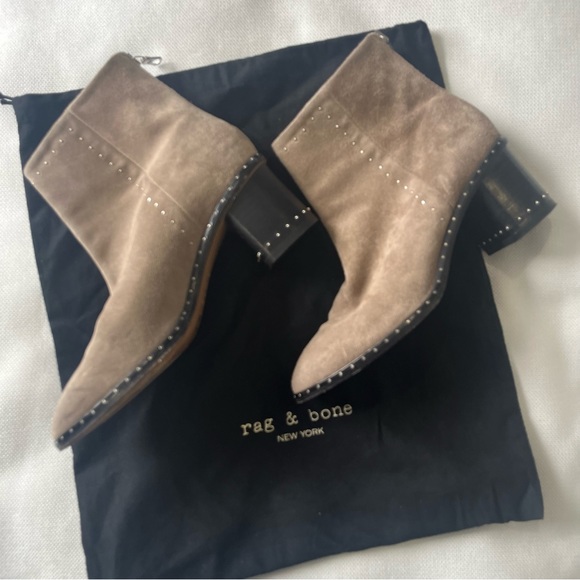 Rag and Bone Willow Gray Suede Boots Size 37 with Duster - Picture 5 of 8